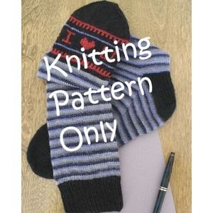 New Fiber Trends AC-68 Foot Notes Striped Sock Knitting Pattern